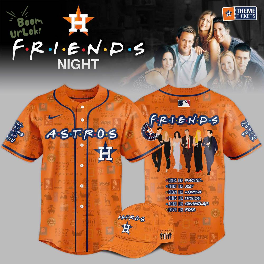 Houston Astros MLB x F.R.I.E.N.D.S Night Game Baseball Jersey 2025 Houston Astros MLB x F.R.I.E.N.D.S Night Game Baseball Jersey 2025