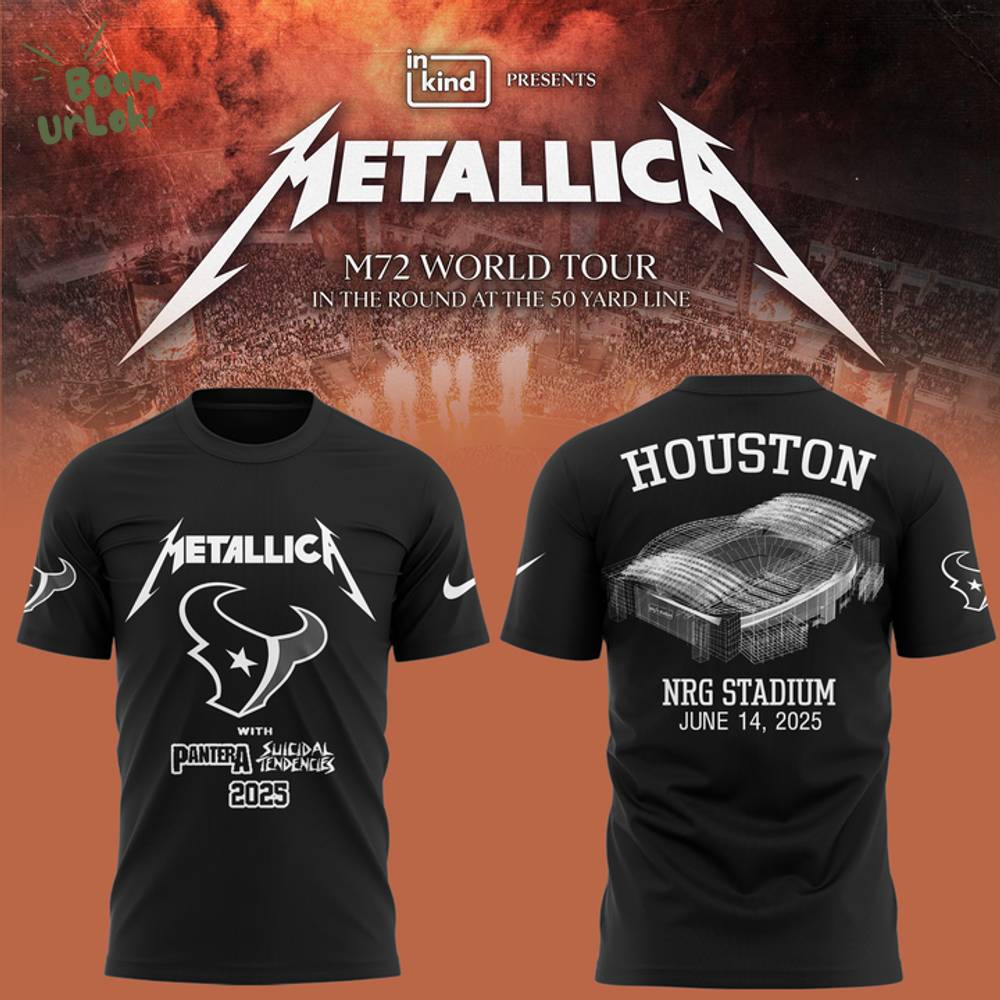 Houston Texans x Metallica tour 2025 Black tshirt Houston Texans x Metallica tour 2025 Black tshirt