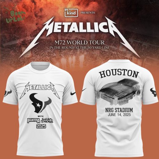 Houston Texans x Metallica tour 2025 White tshirt