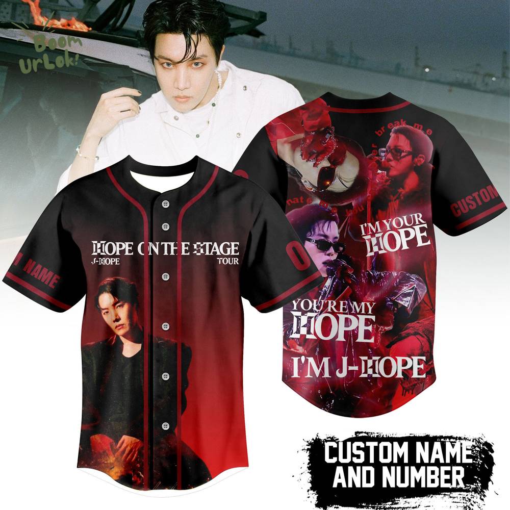 J-Hope BTS "I am your hope" Baseball Jersey Gift For Fans J-Hope BTS "I am your hope" Baseball Jersey Gift For Fans