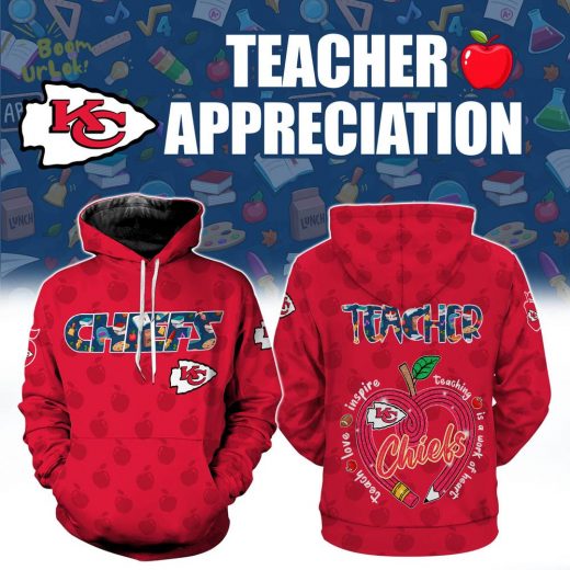 Kansas City Chiefs TEACHER APPRECIATION-3D Unisex Hoodie