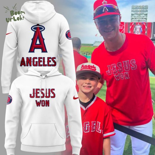 LA Angels x Jesus Won 2025 White Hoodie