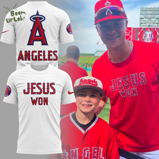 LA Angels x Jesus Won 2025 White Tshirt