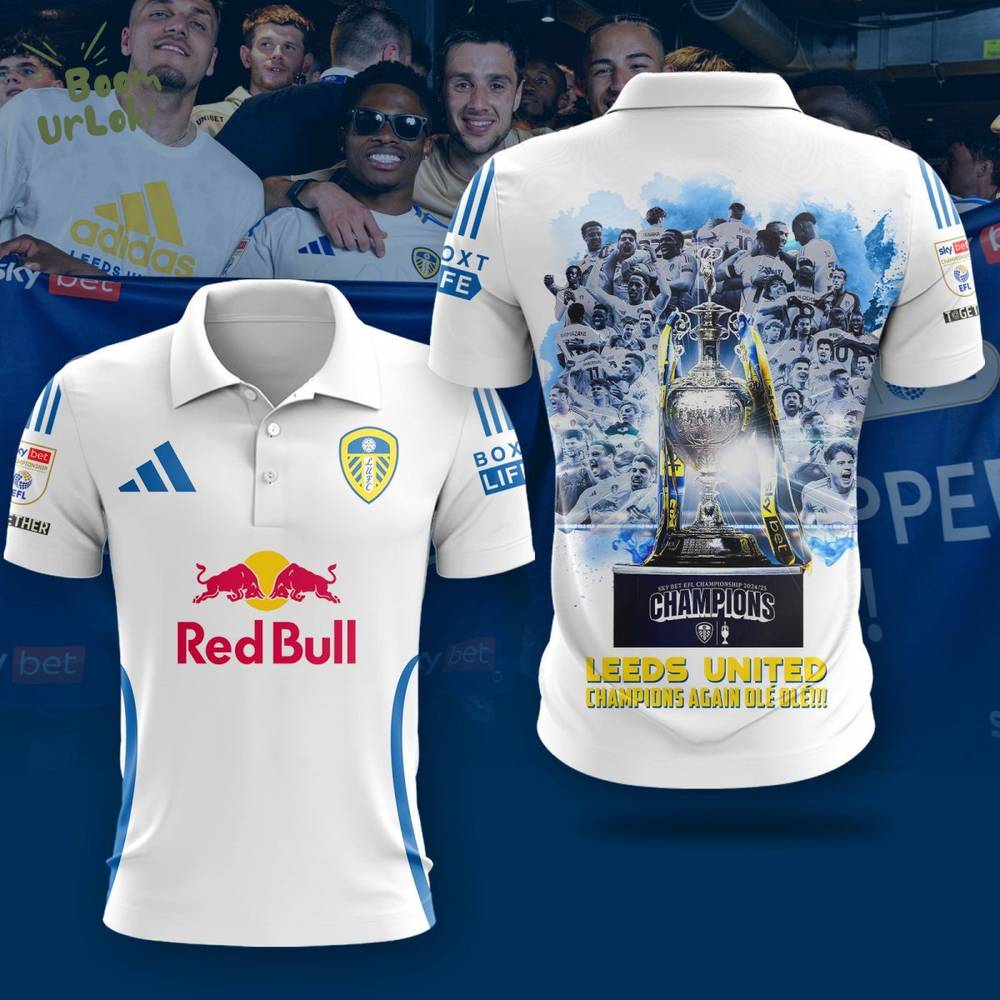 Leeds United Champions 2025 Polo Shirt Leeds United Champions 2025 Polo Shirt