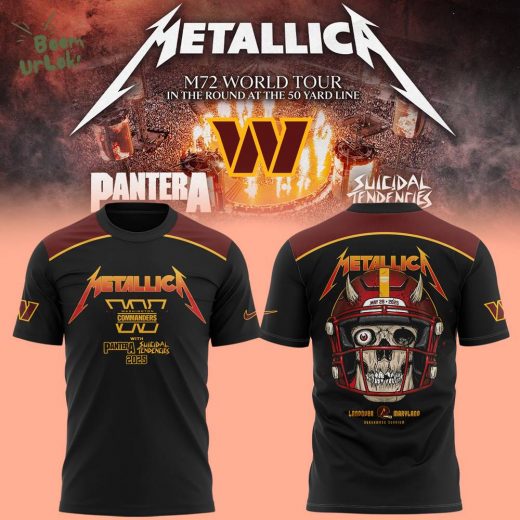 Limited Edition M72 World Tour With Pantera And Suicidal Tendencies x Washington Commanders Black Tshirt 2025
