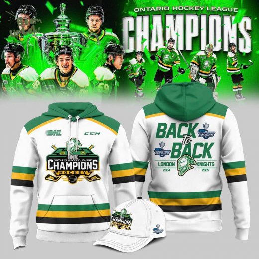 London Knights Back To Back Champions White Hoodie