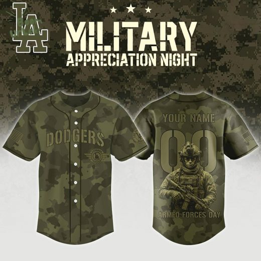 Los Angeles Dodgers Mix Military Appreciation Night AND Armed Forces Day – Baseball Custom Jersey
