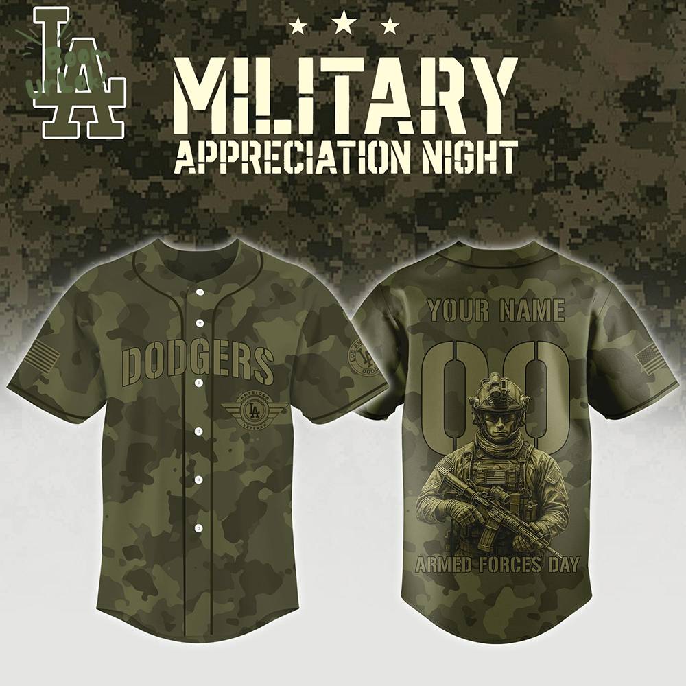 Los Angeles Dodgers Mix Military Appreciation Night AND Armed Forces Day - Baseball Custom Jersey Los Angeles Dodgers Mix Military Appreciation Night AND Armed Forces Day - Baseball Custom Jersey