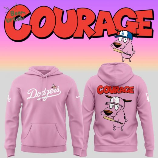 Los Angeles Dodgers x Courage Dog 2025 hoodie Pink version