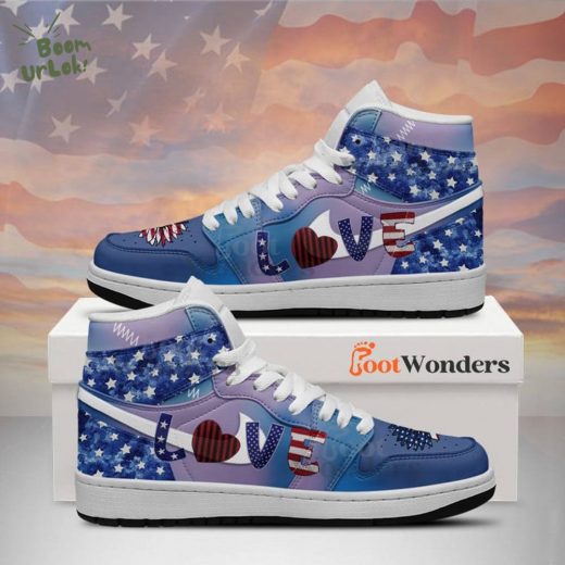 Love – American Flag – Independence Day J1 Shoes