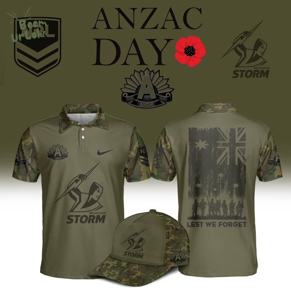 Melbourne Storm Anzac Day Polo Shirt Melbourne Storm Anzac Day Polo Shirt