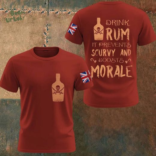Men’s Drinking Rum Can Fight Scurvy And Improve Morale T-shirts