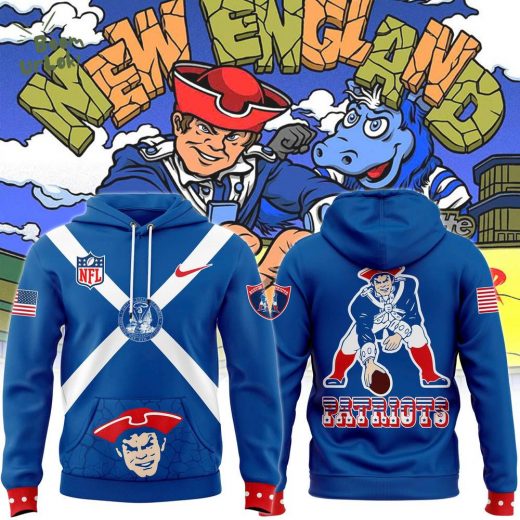 Men’s Nike Blue New England Patriots Throwback Logo Club Fleece Pullover Hoodie