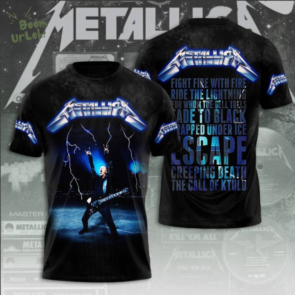 Metallica Ride The Lightning 3D Tshirt Metallica Ride The Lightning 3D Tshirt