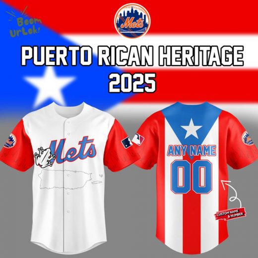 Mets x Puerto Rican Heritage Baseball Jersey 2025 Custom Name And Number