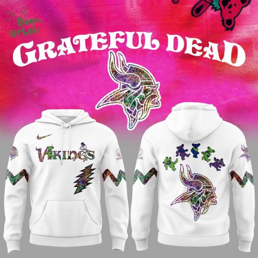 Minnesota Vikings Grateful Dead Night New Version White Hoodie
