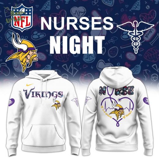 Minnesota Vikings NURSES NIGHT White Hoodie