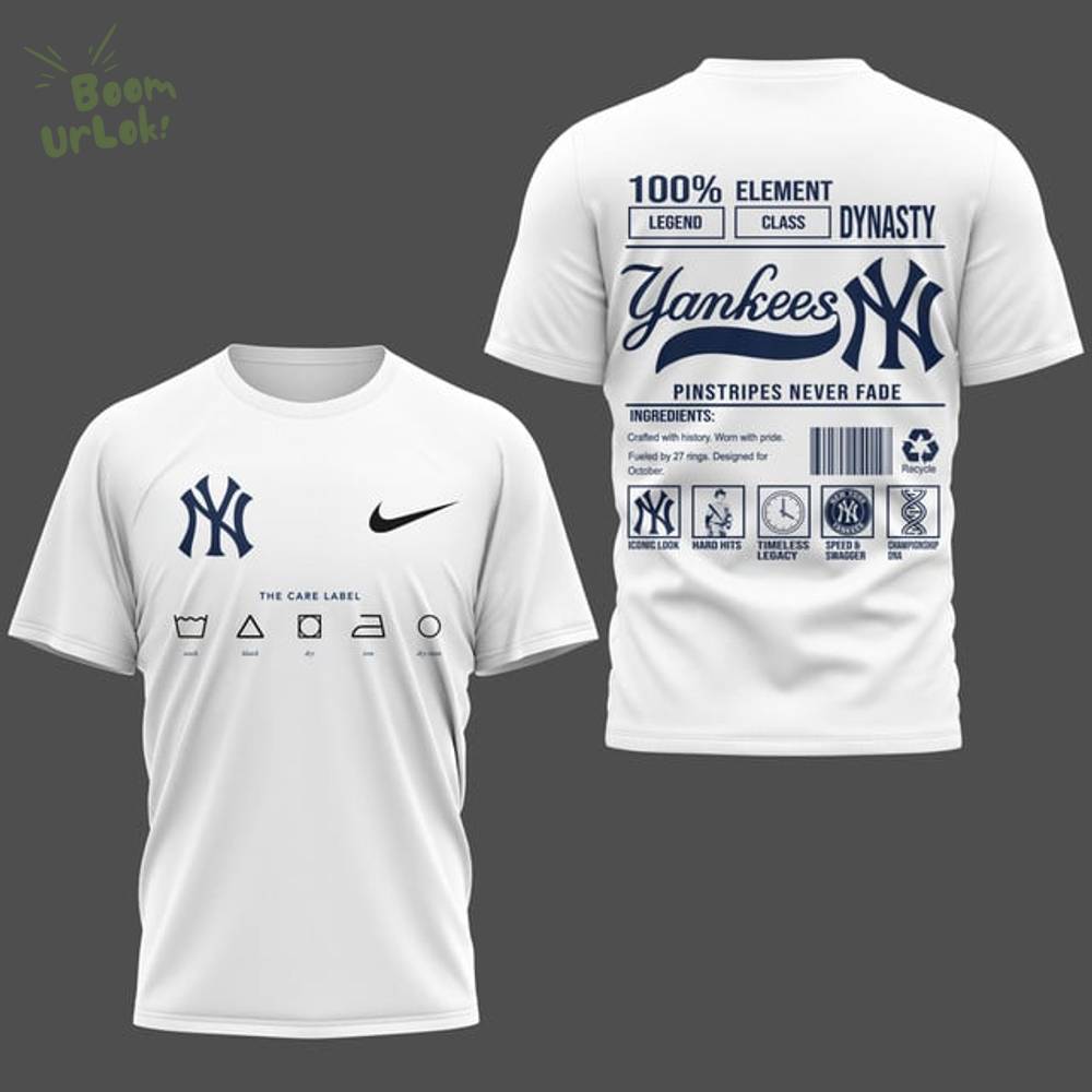 New York Yankees Barcode Care Label T-Shirt – White Retro Baseball Tee New York Yankees Barcode Care Label T-Shirt – White Retro Baseball Tee