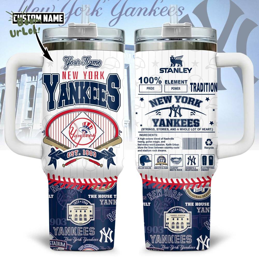 New York Yankees Custom Stanley Tumbler – Personalized MLB Fan Mug with Name New York Yankees Custom Stanley Tumbler – Personalized MLB Fan Mug with Name