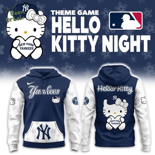 New York Yankees with Theme Game Hello Kitty NIGHT Hoodie