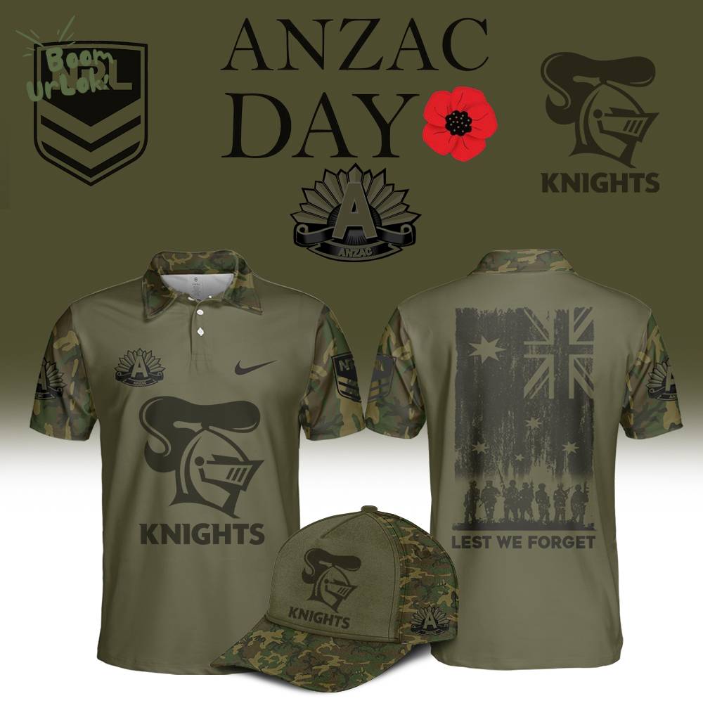 Newcastle Knights Polo Shirt Anzac Day Newcastle Knights Polo Shirt Anzac Day