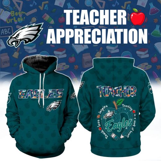 Philadelphia Eagles TEACHER APPRECIATION-3D Unisex Hoodie