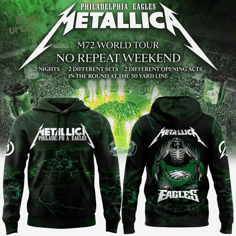 Philadelphia Eagles x Metallica M72 World Tour Hoodie 2025 Philadelphia Eagles x Metallica M72 World Tour Hoodie 2025