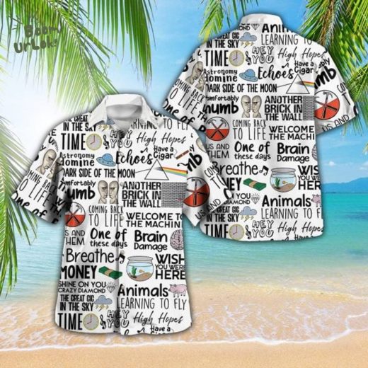 Pink Floyd Lyrics Hawaiian Shirt – Vintage Rock Band Summer Aloha Shirt for Music Fans