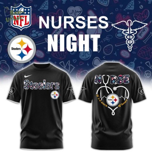 Pittsburgh Steelers Nurses Appreciation Black Tshirt