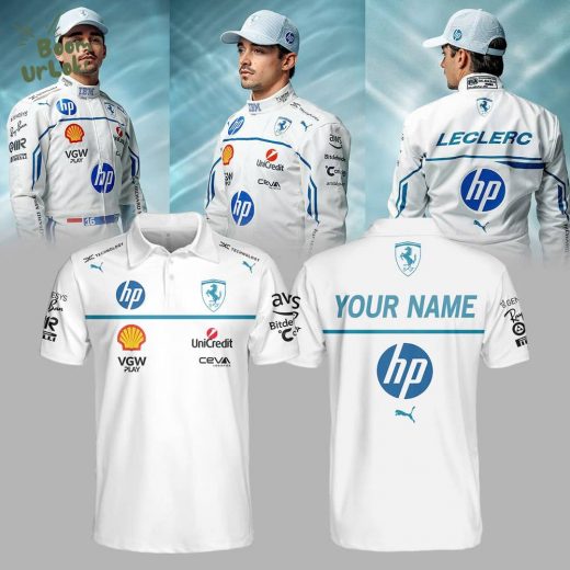 Polo Ferrari new 2025 Custom name White Shirt