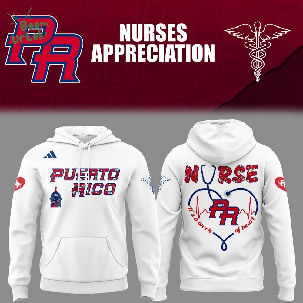 Puerto Rico Baseball Nurse Appreciation White Hoodie Puerto Rico Baseball Nurse Appreciation White Hoodie
