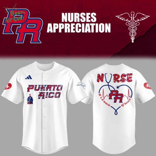 Puerto Rico Baseball Nurse Appreciation White Jersey