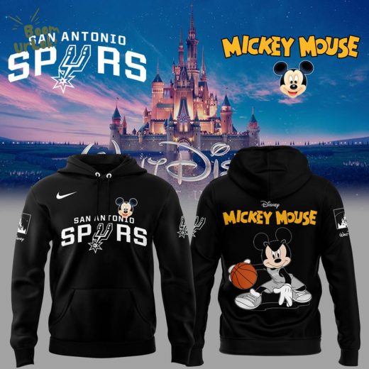 San Antonio Spurs x Mickey Mouse Walt Disney Night Black Hoodie