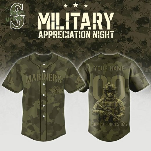 Seattle Mariners Mix Military Appreciation Night And Armed Forces Day- Baseball Custom Jersey