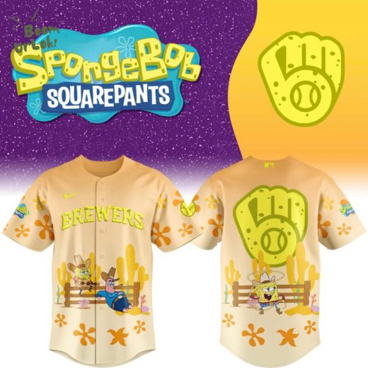 SpongeBob SquarePants Milwaukee Brewers Baseball Jersey