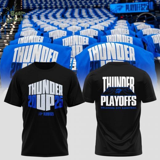 The 2025 Oklahoma City Thunder playoff Black Tshirt