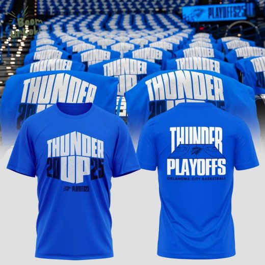 The 2025 Oklahoma City Thunder playoff Blue Tshirt