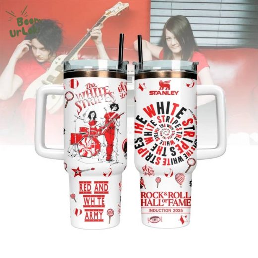 The White Stripes x Rock & Roll Hall of Fame Custom Stanley Quencher 40oz Stainless Steel Tumbler With Handle