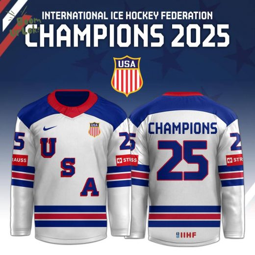 USA International Ice Hockey Federation Jersey Away Champions 2025 Editons Limited