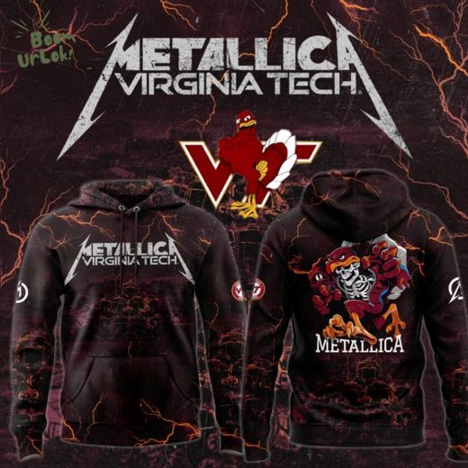 Virginia Tech Football x Metallica Hoodie 2025 Limited Edition