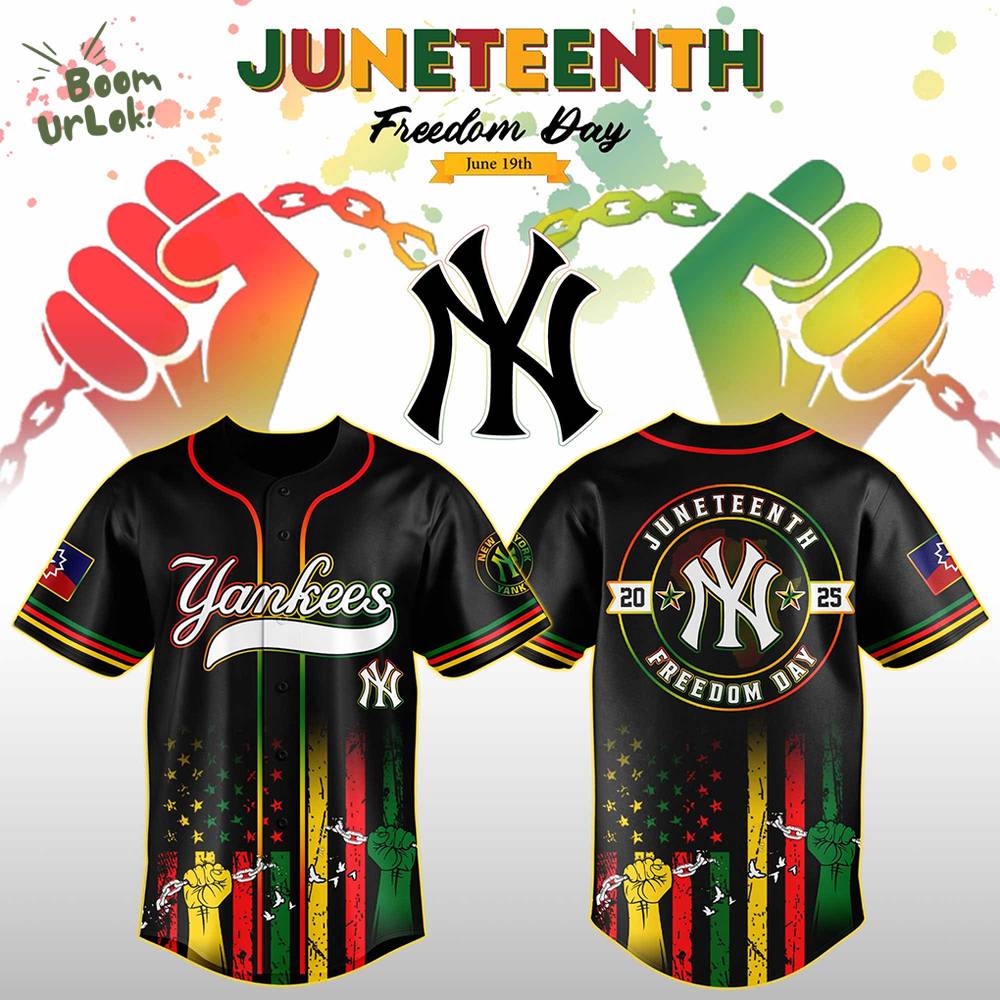 Yankees Freedom Jersey Celebrate Juneteenth with Pride-3D Baseball Jersey Yankees Freedom Jersey Celebrate Juneteenth with Pride-3D Baseball Jersey