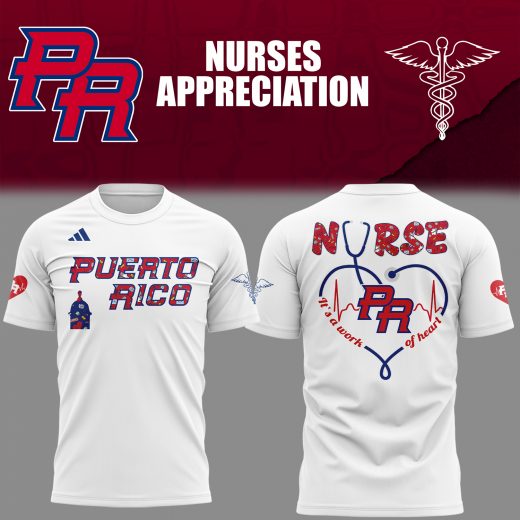 Puerto Rico Baseball Nurse Appreciation White TShirt