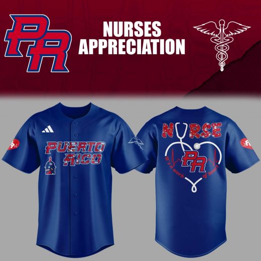 Puerto Rico Baseball Nurse Appreciation Navy Jersey