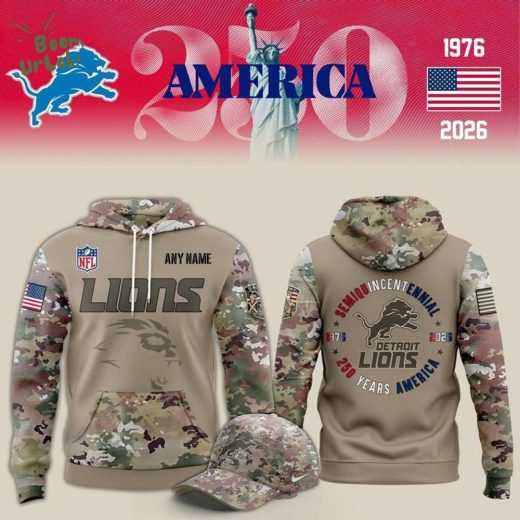 2026 Limited Premium Edition Detroit Lions x 250 years America x Flag Day Pullover Hoodie