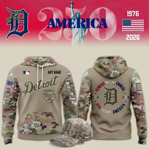 2026 Limited Premium Edition Detroit Tigers x 250 years America x Flag Day Pullover Hoodie
