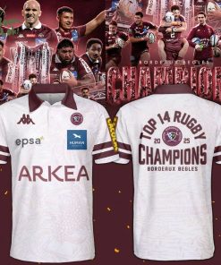 Bordeaux Begles Champions 2025 White Polo