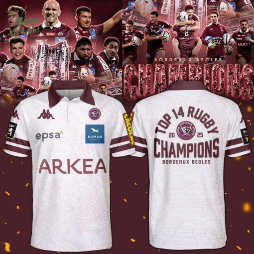 Bordeaux Begles Champions 2025 White Polo