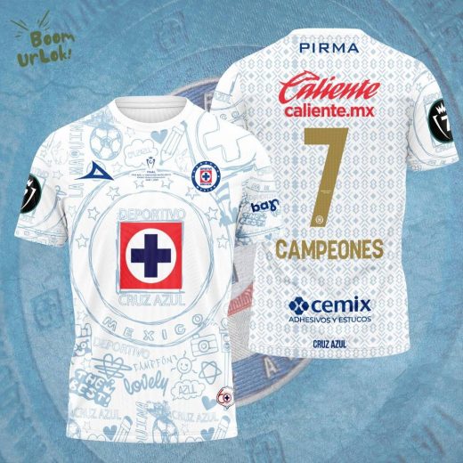 Cruz Azul Football Campeones Concacaf Champions Cup Torneo 2025 3D Tshirt