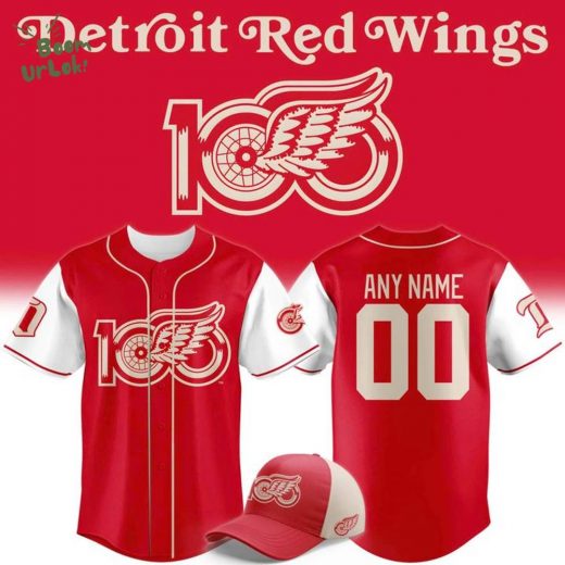 Detroit Red Wings 100 YEARS OF HOCKEYTOWN Baseball Jersey