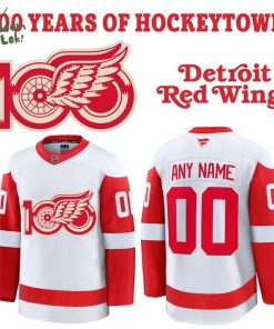 Detroit Red Wings 100 Years Of Hockeytown Red And White Jersey